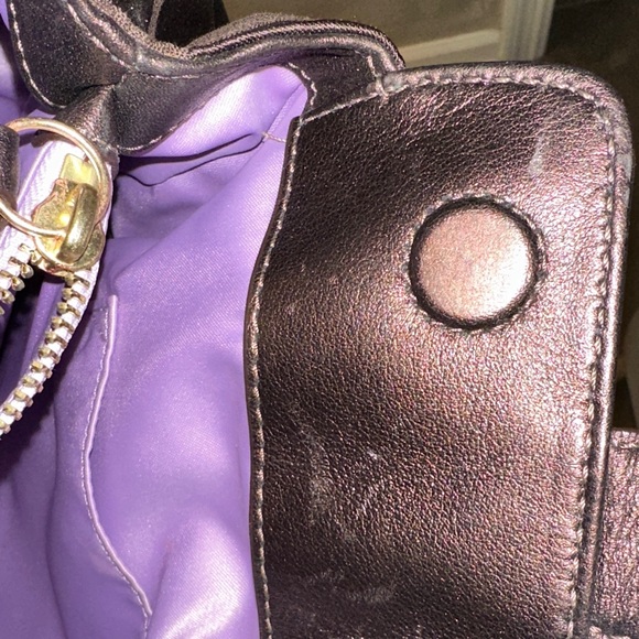 Coach Dark Brown Shoulder Bag with Gold Accents - Picture 13 of 16